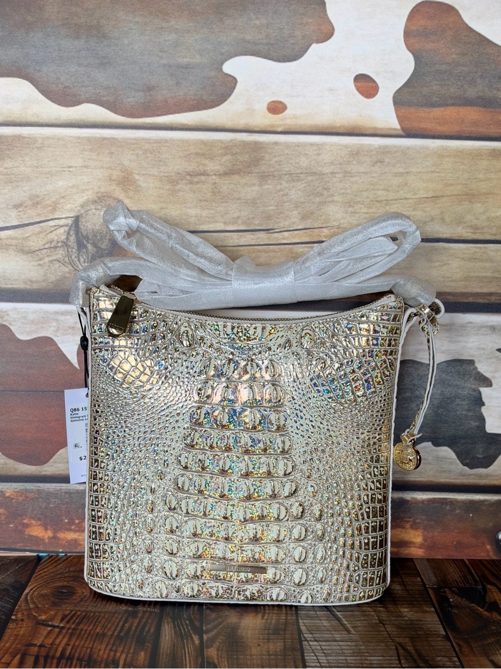 BRAHMIN KATIE HOLOGRAM NWT GORGEOUS HTF FIRM WRAPPED STRAPS